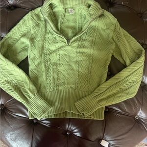 Prana Light Green Cowl Neck Sweater